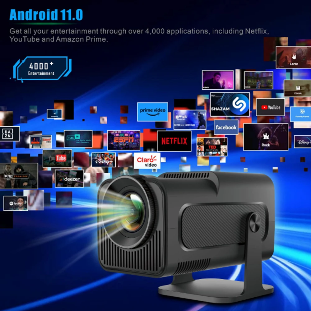 Android 11 390ANSI HY320 проектор 4K Оригинальный 1080P двойной Wifi6 BT5.0 кинотеатр Портативный