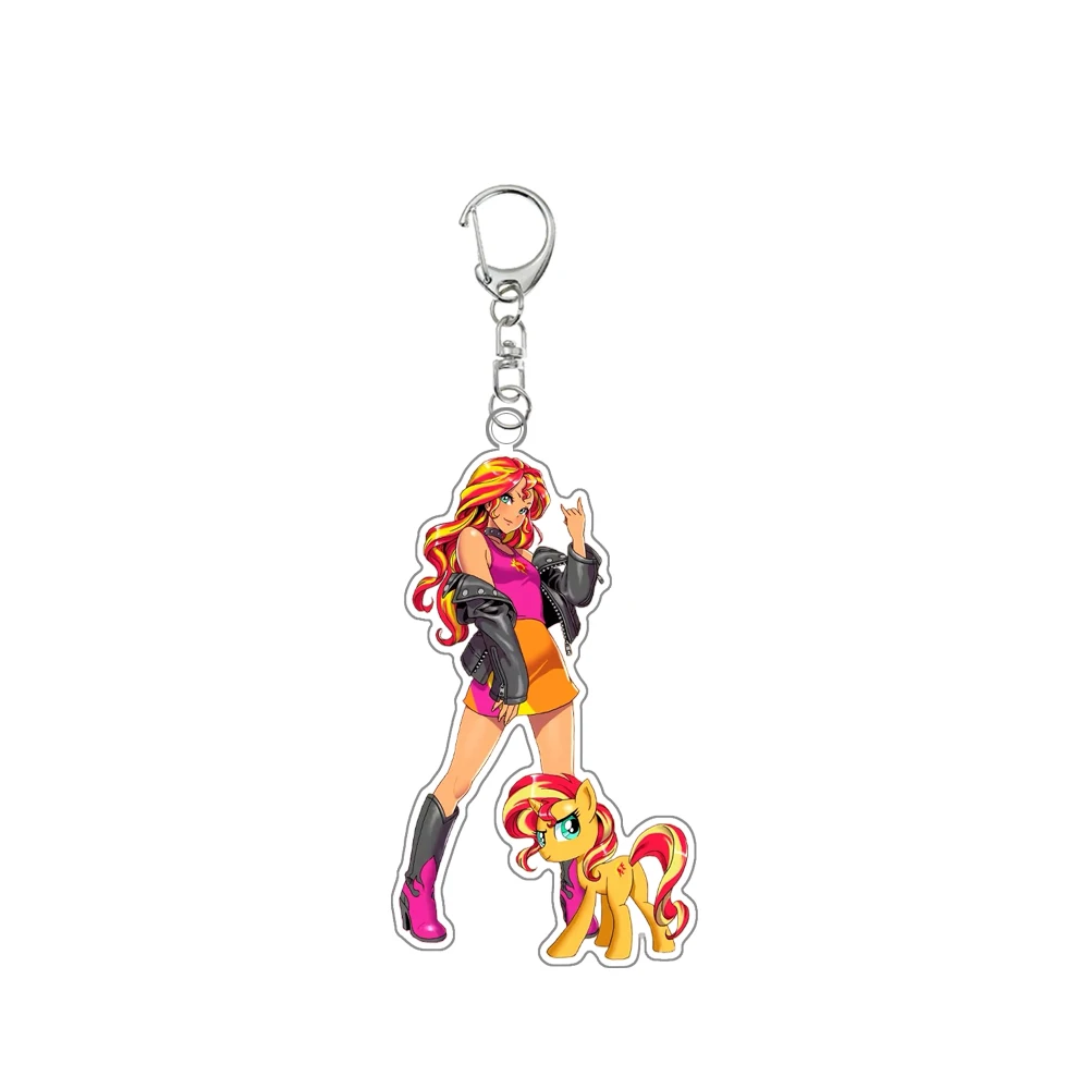 Милый брелок с рисунком аниме My Little Pony Rainbow Dash Rarity Fluttershy Applejack акриловый кулон