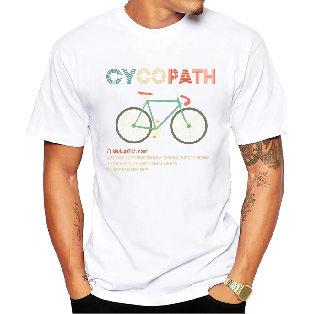 Teehub lustiges Radfahren für Radfahrer und Biker Männer T-Shirt Cycopath gedruckt Harajuku T-Shirts Kurzarm T-Shirts cooles T-Shirt – Detail 4