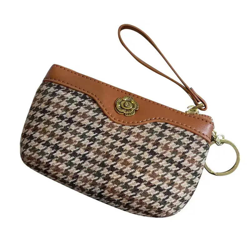 2022 Fashion Design Ladies Retro Wallet Ladies Purse Girls Small Cute Kawaii Card Clip Key Chain Ladies Money Bag