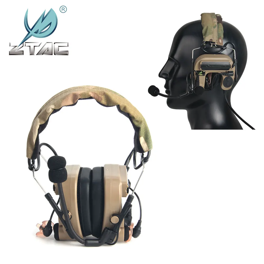 Z Tac Tactical Headphones Peltor Softair Comtac II  Pickup Noise Canceling Shooting Baofeng PTT  Airsoft  Headset Accessories