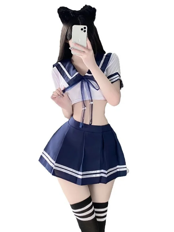 Пикантные милые наряды в японском стиле преппи для женщин студенческий костюм с