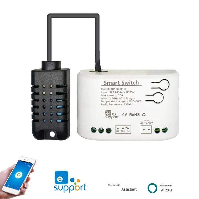 Wi-Fi умный датчик температуры и влажности монитор переключатель дом Ewelink