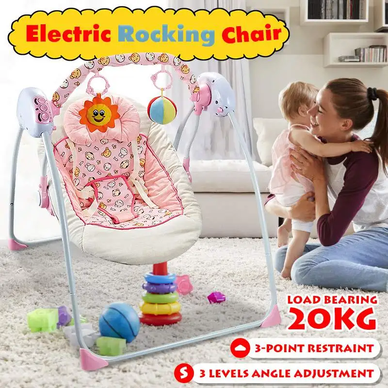 

Electric Rocking Chair Chaise Longue for Baby Resting Chair 0-12 Months Sleeping Soothing Cradle Musical Baby Bouncer Swing
