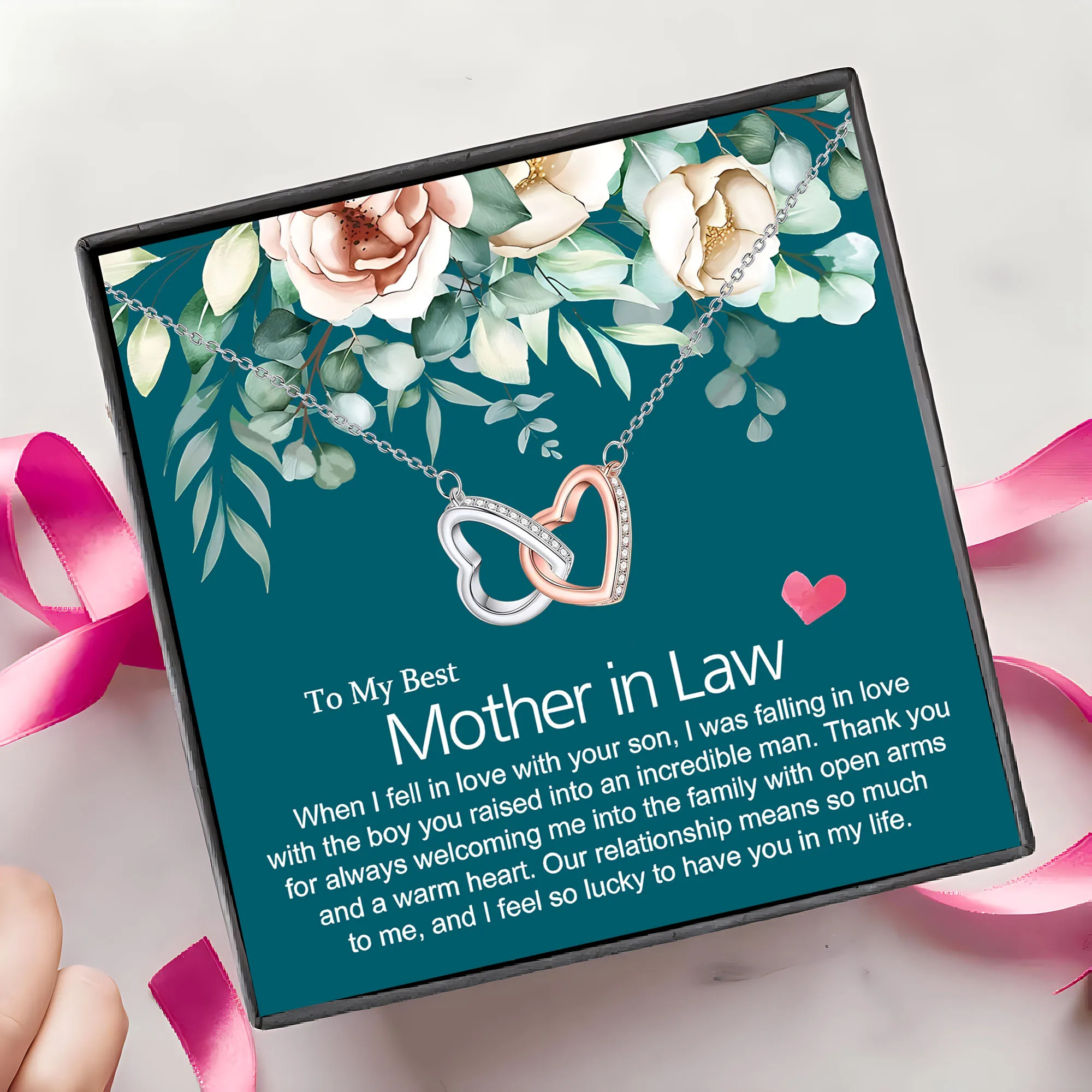 Подарочный набор ожерелье в форме сердца для свекрови подарок матери мамы и