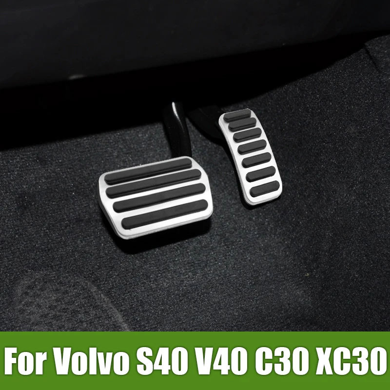 

For Volvo S40 V40 C30 XC30 Stainless Steel Car Foot Rest Pedal Accelerator Fuel Brake Pedals Cover Non Slip Pad Case Accessories