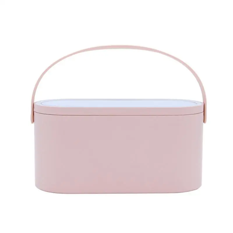 

TD1 Compact Mirrors Makeup Organizer Box Led Light Desktop Case Dust-proof Type Comestic Container Storage