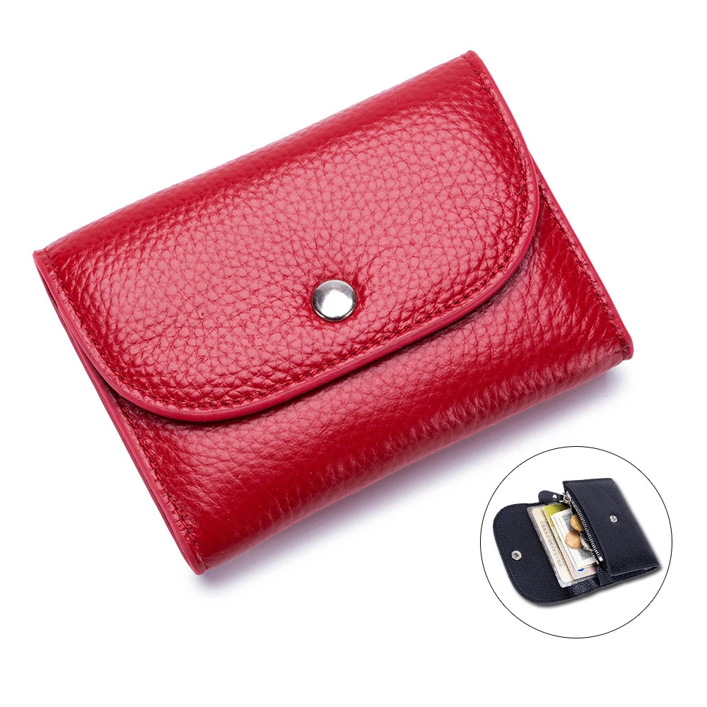 

New Fashion Women's Wallets Genuine Leather Short Wallet for Woman Zipper Mini Coin Purse Brand Ladies Small Wallets