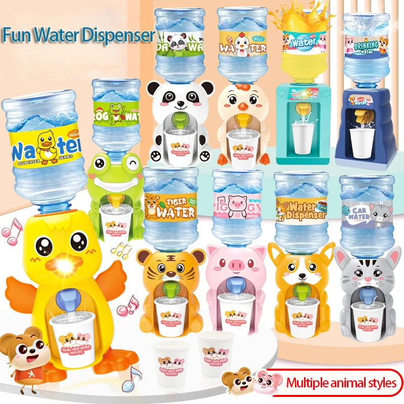 

Mini Water Dispenser Fun Baby Pretend Play Toy Drinking Water Cooler Educational Toys Cartoon Animal Children Cosplay