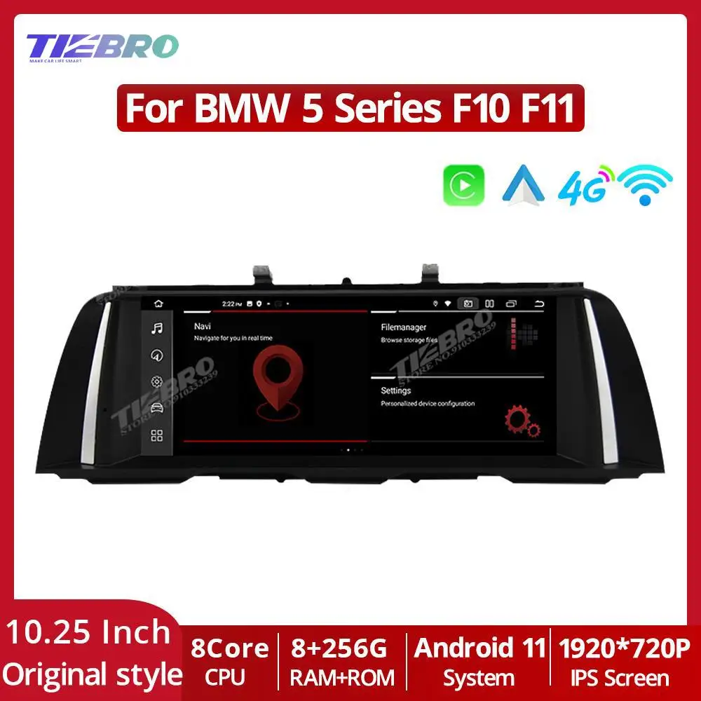 

TIEBRO 10,25 ''1920*720P Carplay Android авто для BMW 5 серии F10 F11 2010-2016 CIC NBT система автомобильный радиоприемник мультимедийный плеер GPS