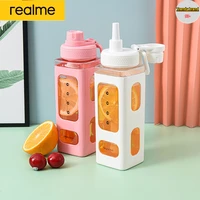 realme 700ml900ml outdoor water bottles leakproof material with straw sports bottles tour hiking portable climbing camp bottle