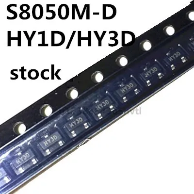 

Original 100pcs/ S8050M-D HY1D/HY3D SOT23 1.5A