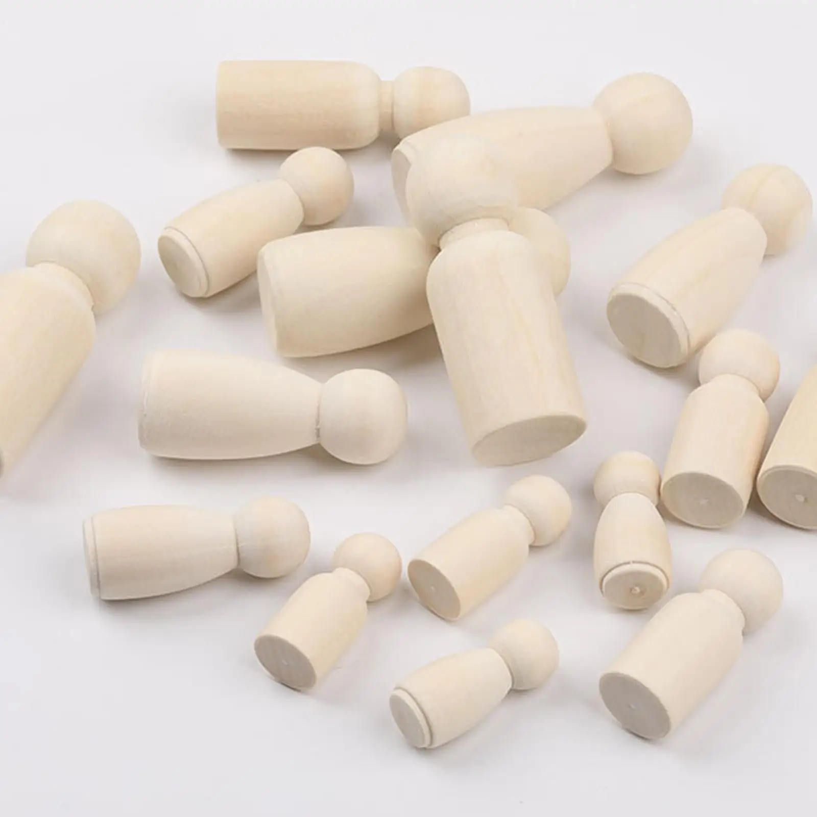 

Blank Peg Doll Unfinished Arts DIY Figures Making Puppets Dolls Cake Toppers