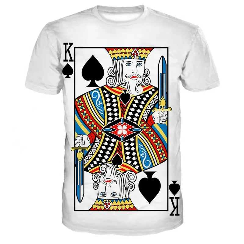

Classic poker pattern 3D printing T-shirt, men's and women's unisex T-shirt O-neck oversized clothing short-sleeved shirt