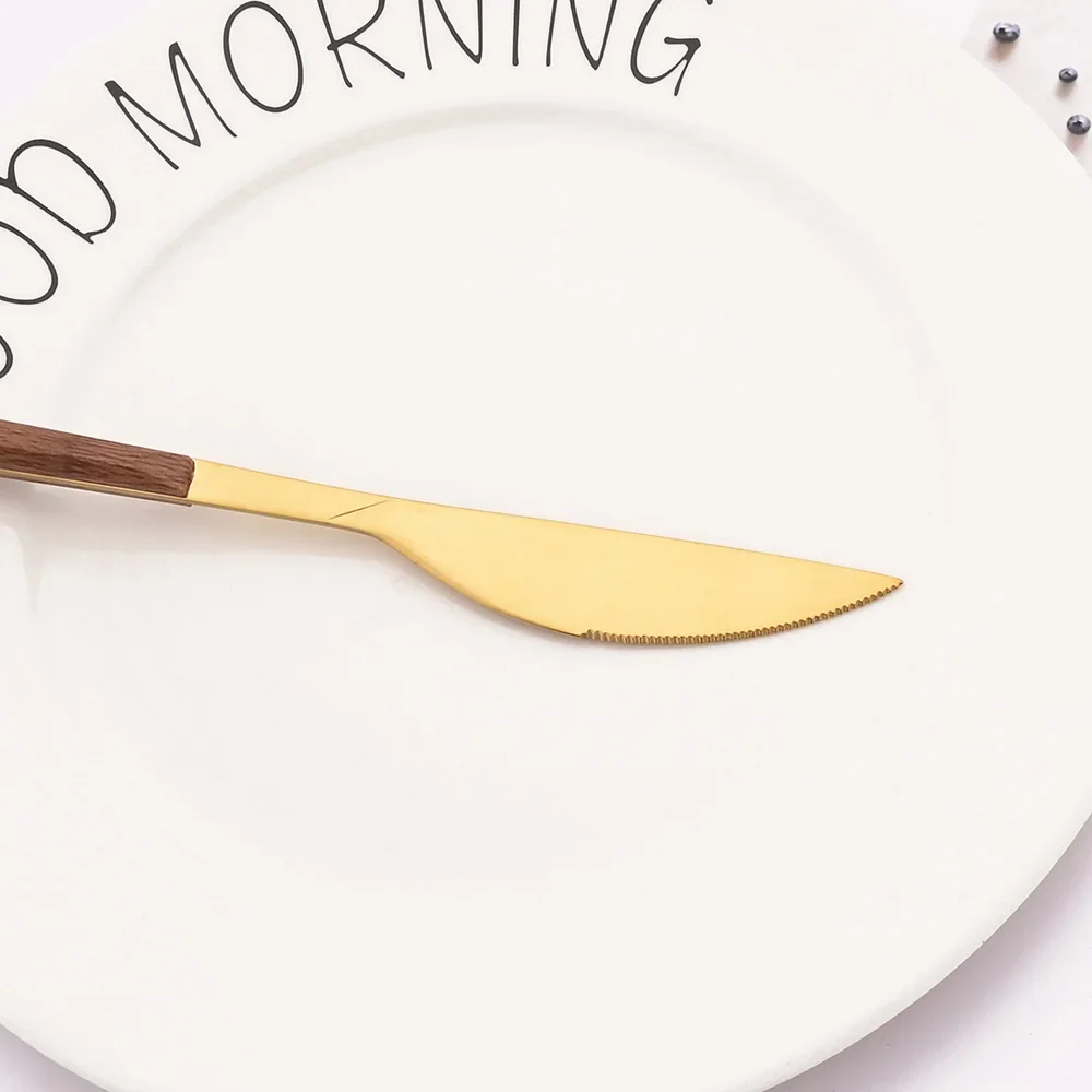 4/12/16 шт. набор зеркальных золотых столовых приборов палочки для еды нож вилка