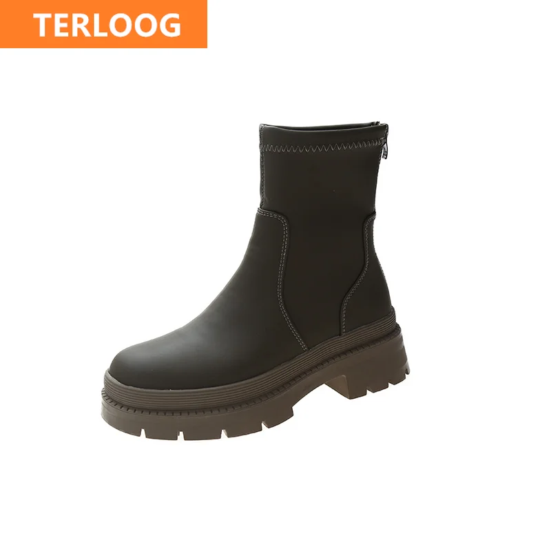 Женские высокие ботинки челси новинка зимы 2022 массивная обувь на молнии