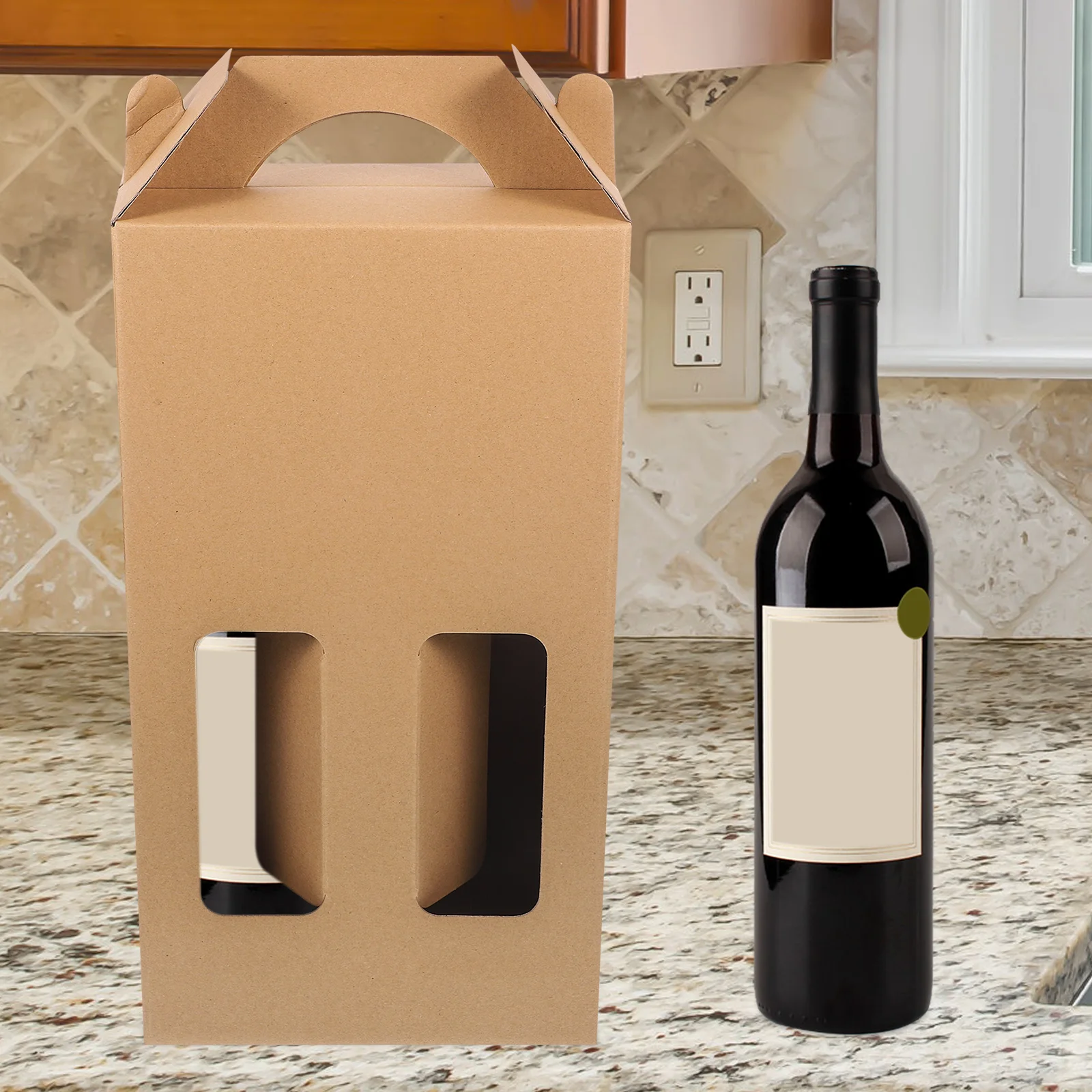 

5 Pcs Bag Paper Case Carrier Retro Gifts Decorative Storage Household Bottle