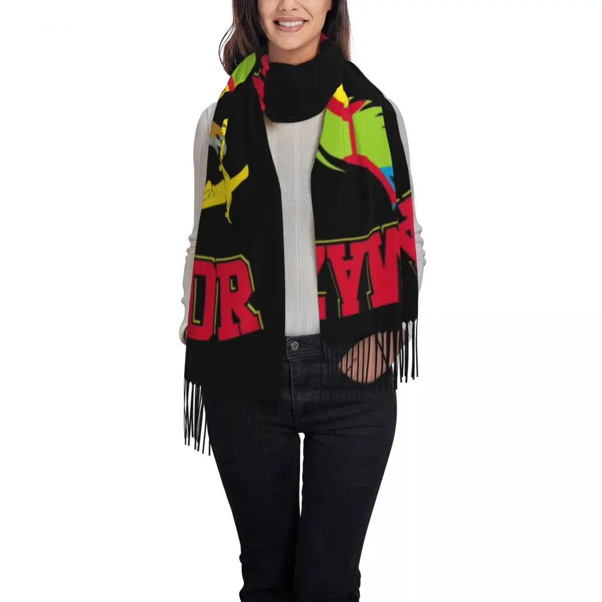 Шарф Amazigh Warrior Kabyle мягкий сарафан с бахромой и флагом Бербера геометрическим