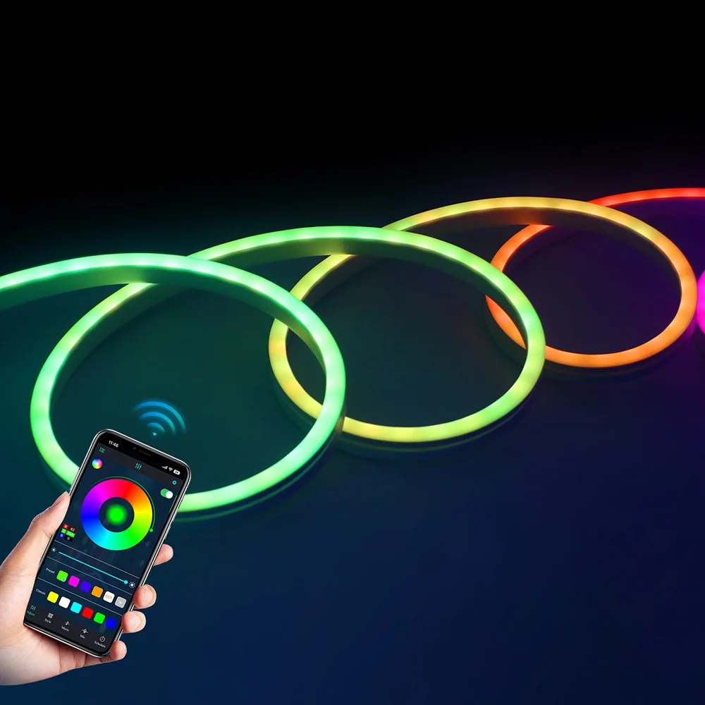 RGB WS2811 Гибкая Светодиодная Лента 12 В 24 Bluetooth Комплект Питания С Дистанционным