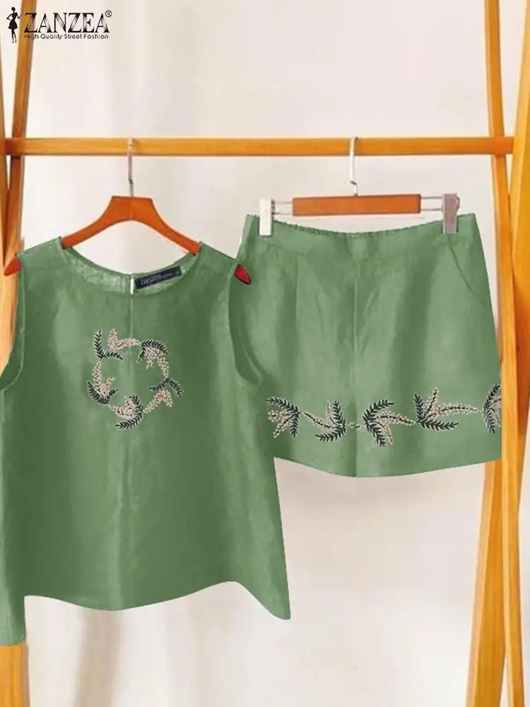 Костюм ZANZEA женский с цветочной вышивкой комплект из двух предметов спортивная