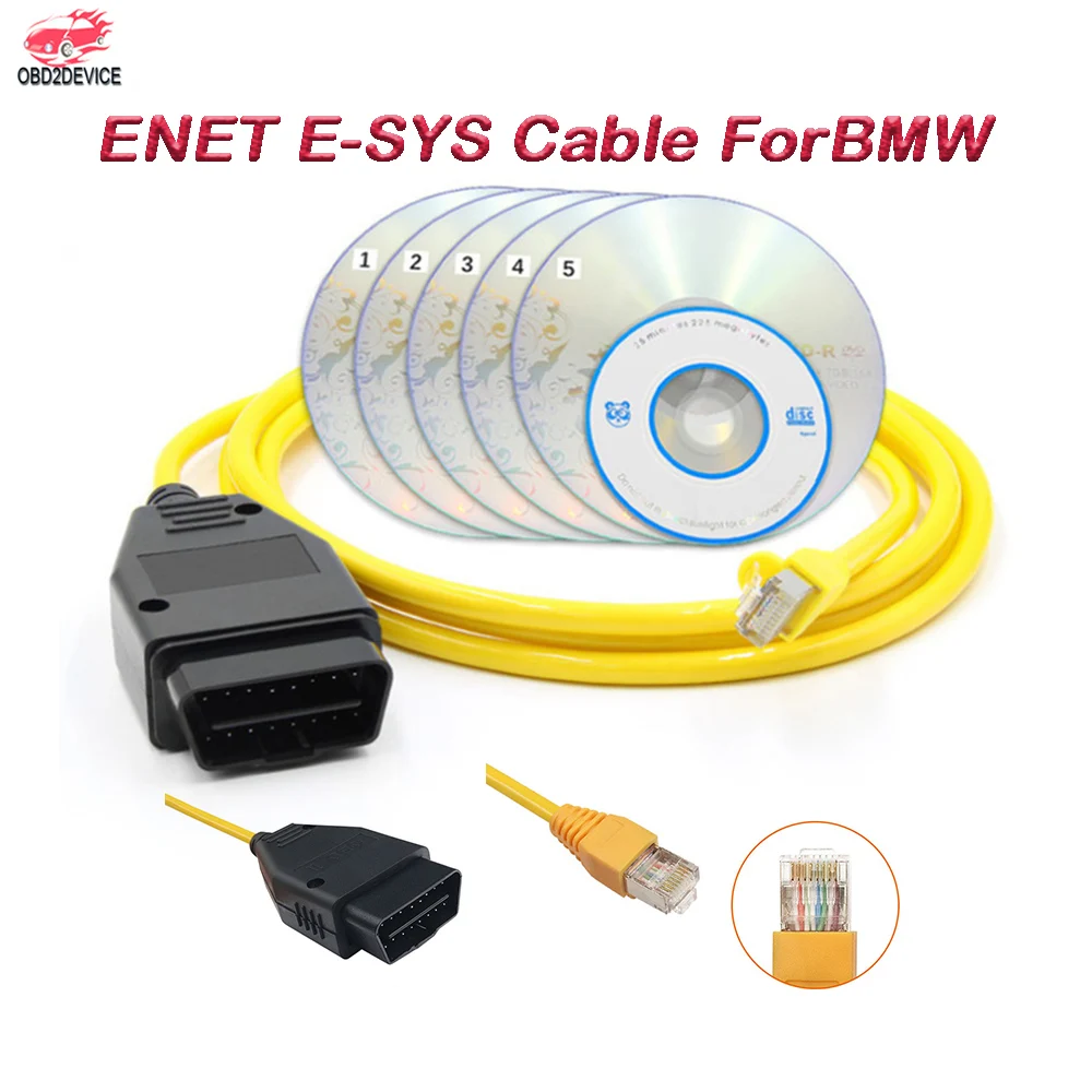 

E-SYS Cable ForBMW F-series ICOM OBD2 Coding Diagnostic Tools Ethernet to OBDII E-SYS Hidden ENET Data Tool Cable
