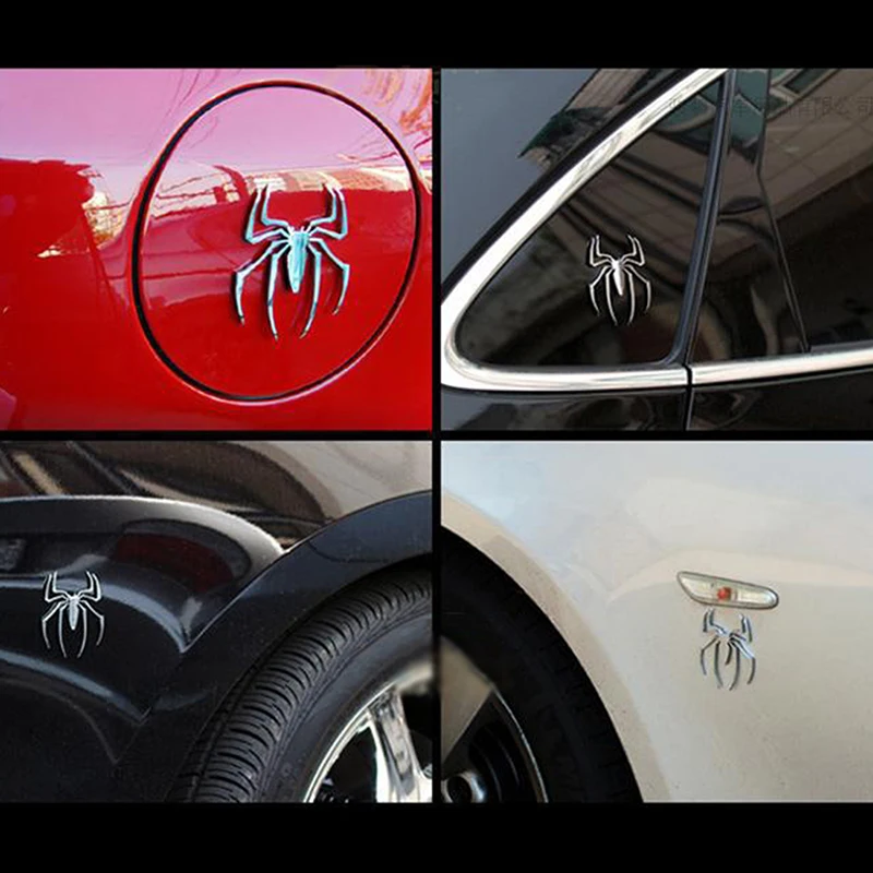 Автомобильные наклейки металлический 3d-логотип в виде паука
