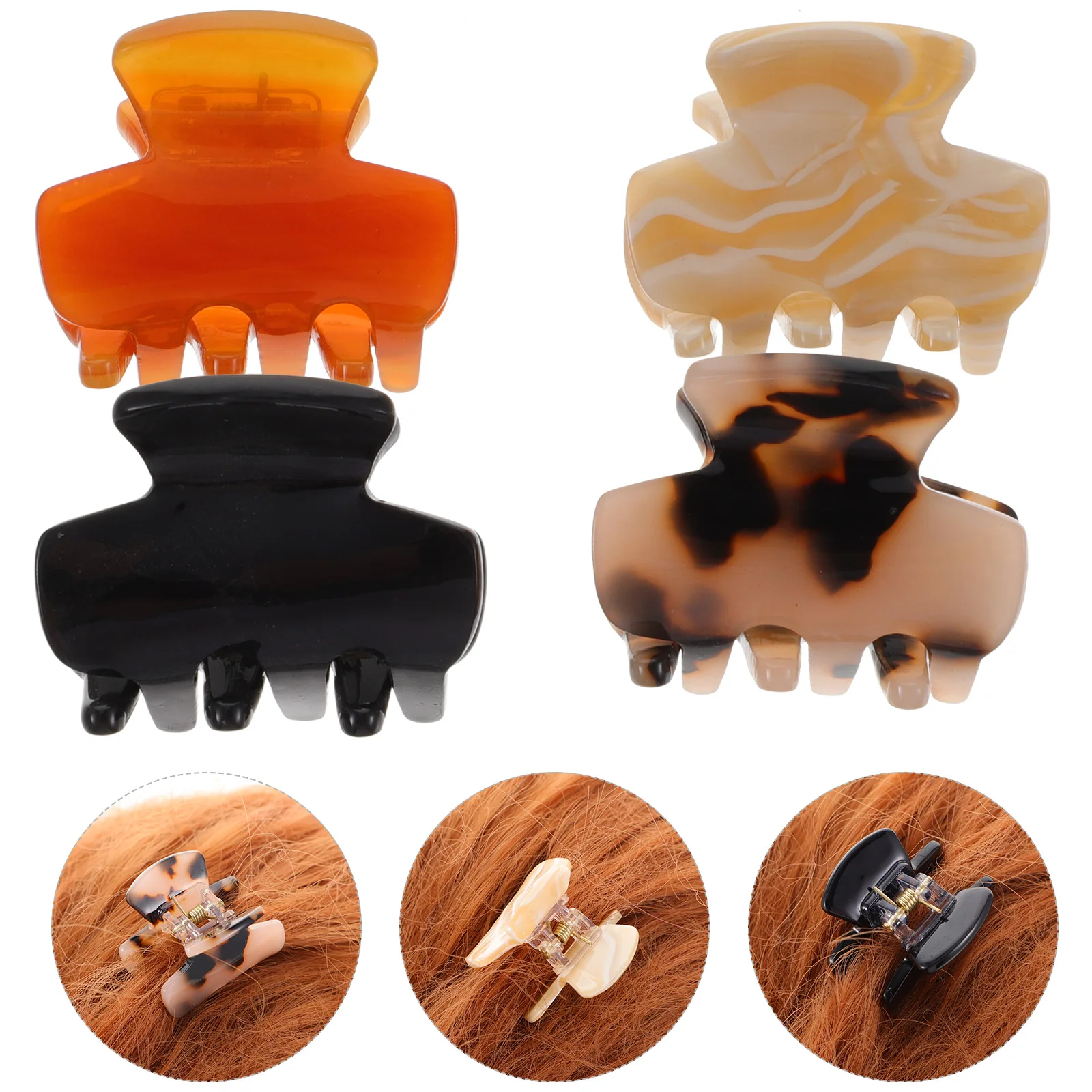 4-х шт. заколки для волос из ацетата мини-заколки женщин толстые коготки девочек