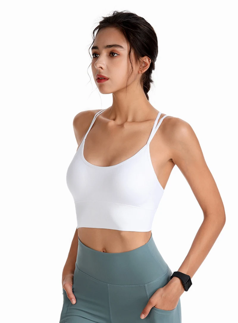 Fitness Sports Bra for Women Jogging Push Up Breathable Crisscross Strappy Running Gym Training Workout Yoga Underwear Crop Tops