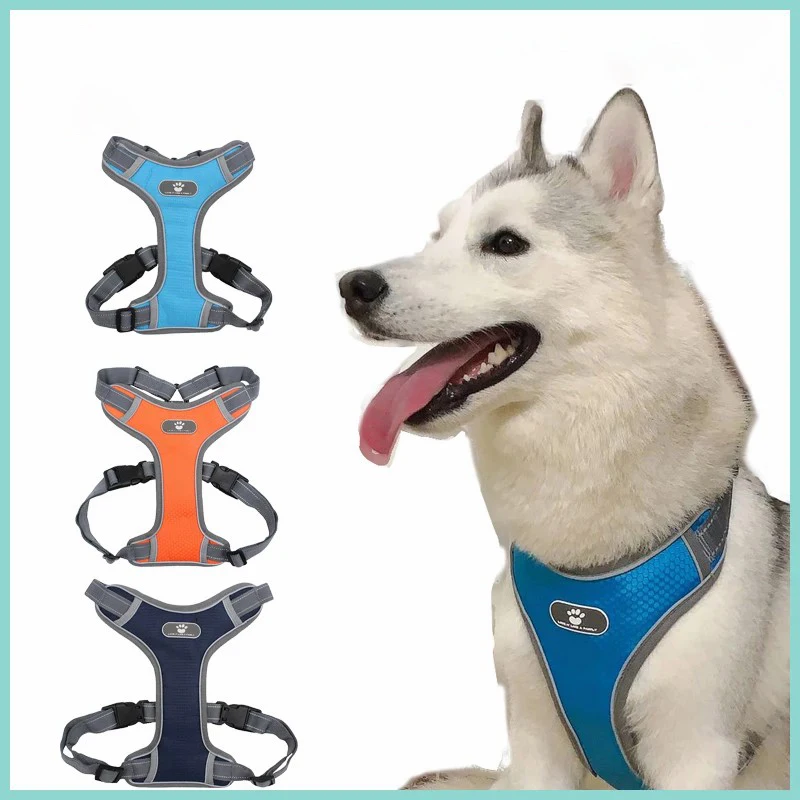 

Dog Harness Vest Adjustable Reflective Breathable Mesh Harnesses For Medium Large Dog Breast-band Husky Alaskan Pet Accessories