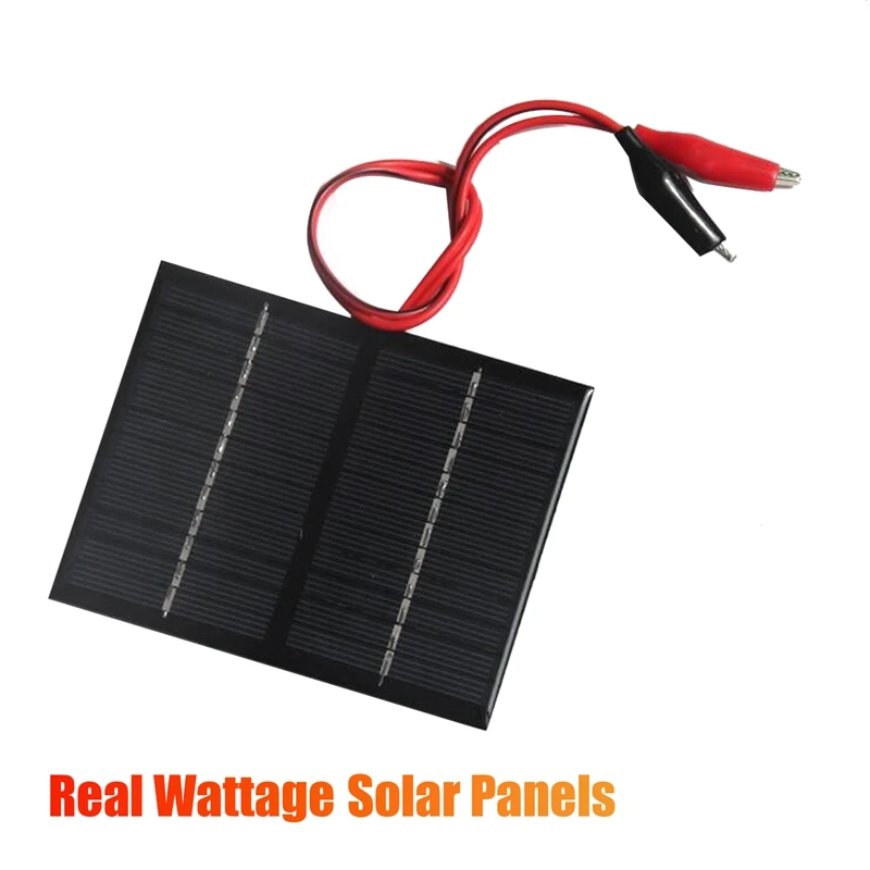 

1 Pcs 12V 1.5W Solar Panel Charging Battery System Polycrystalline Solar Panel With Clip For Small Power Appliances