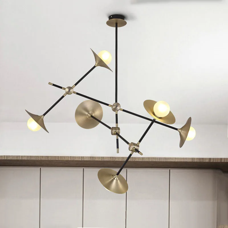

Подвесная лампа в стиле пост-модерн для гостиной, скандинавский дизайнерский светильник для спальни, кабинета, креативная лампа в виде рога...