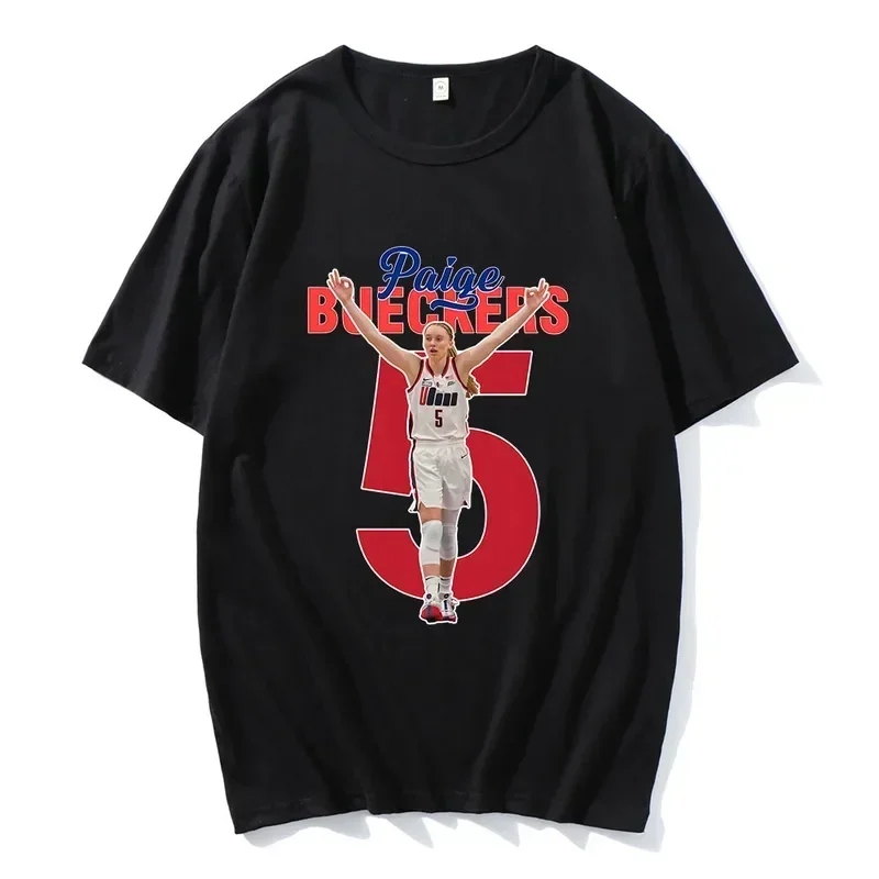 Paige Bueckers Number 5 T-shirts Basketball Player Printing Tee Shirt Graphic Tees Short Sleeve Men/Women Tshirts Camisetas Male