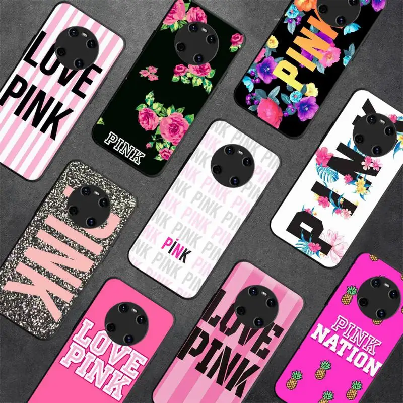 

Flower Pink Love Phone Case For Huawei Y 5 Y62019 Y52018 Y92019 Luxury funda case for 9prime2019