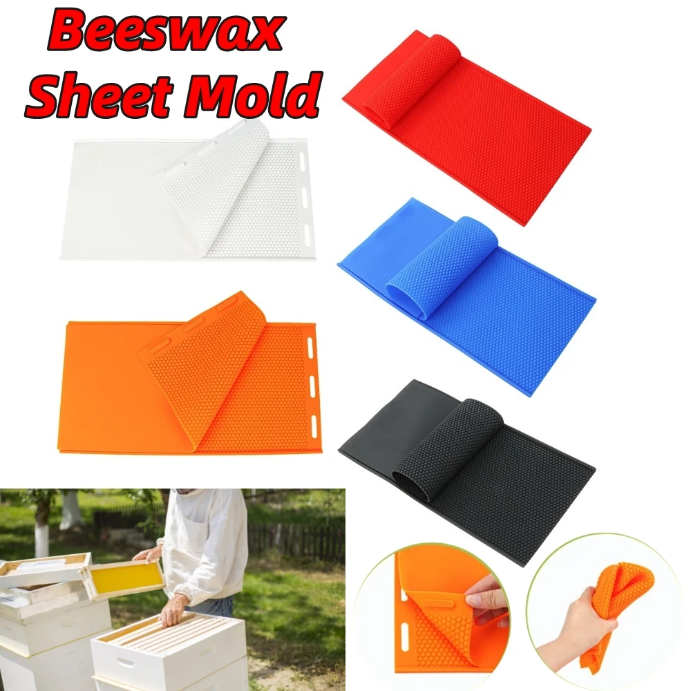 

2pcs Beeswax Foundation Press Mold Soft Silicone Bee Hive Basis Press Sheet Mould Reusable Lightweight Practical Beekeeping Tool