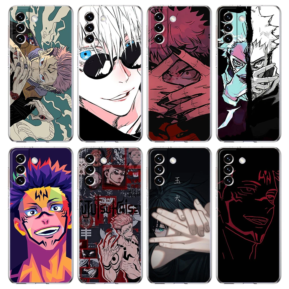 

Jujutsu Kaisen Transparent Case For Samsung Galaxy S23 S22 S20 FE Note 20 10 S21 Ultra S10 S10E M21 M31 M32 Plus Shell Capas Bag