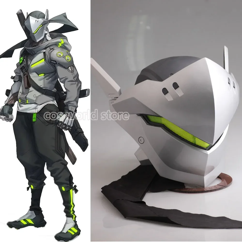 Игра Shimada Genji косплей для взрослых и мужчин Overwatch 2 светодиодная ночная маска шлем