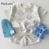 rinilucia fashion baby boys suit summer casual clothes set top shorts 2pcs baby clothing set for boys infant suits kids