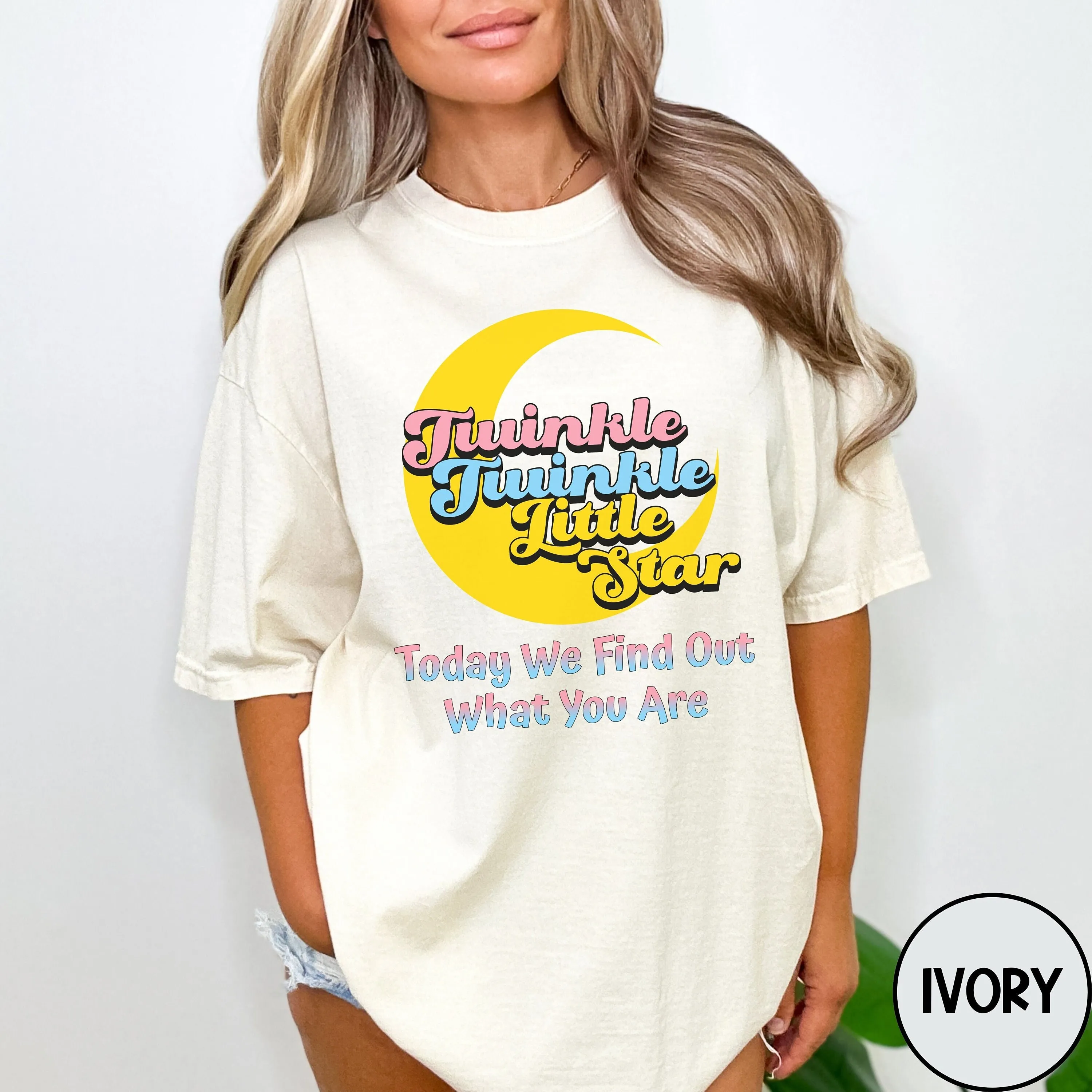 Футболка PEDRAZA Twinkle Gender Reveal Keeper Of The Idea Little Star Baby Shower