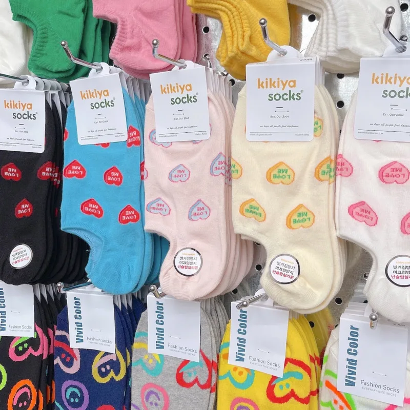 

5 Pairs Spring And Summer Women's Socks Cartoon Cute Silicone Non-slip Breathable Invisible Pure Cotton Ankle Soft Slippers