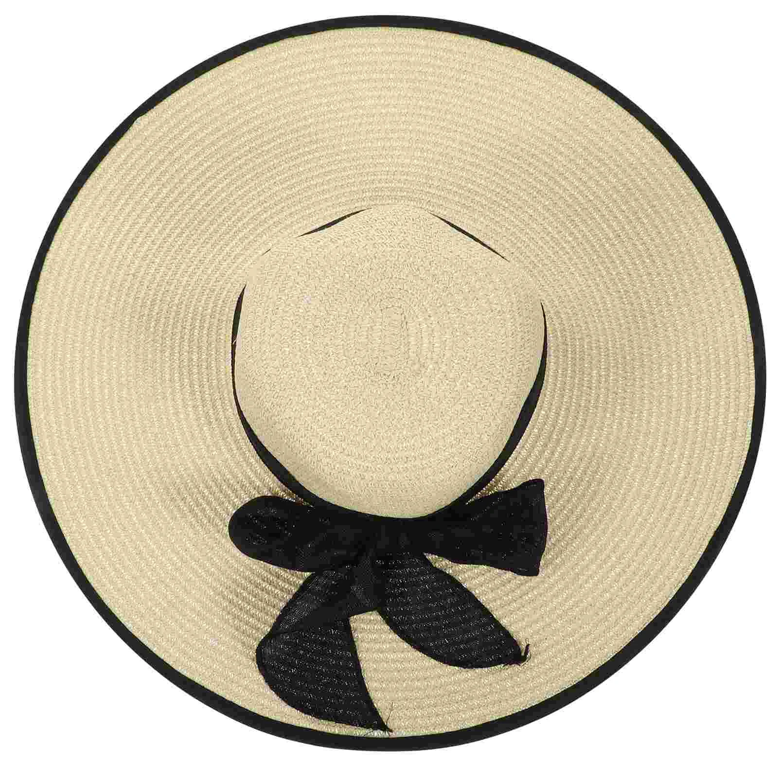 

Decorative Beach Hat Outdoor Wide Brim Folding Hat Multi-functional Sunshade Hat