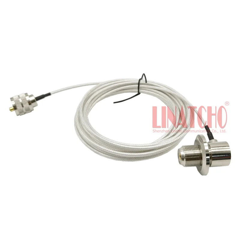 5 Meter White RG316 Low Loss Coxial Coated Car Radio PL259 UHF to M SO239 Antenna Extension Cable