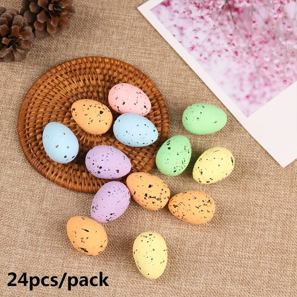 

24pcs Handmade Gifts Ball Toys Cute Bird Pigeon Wedding Decor Craft Balls Party Decoration Easter Foam Egg DIY Painting