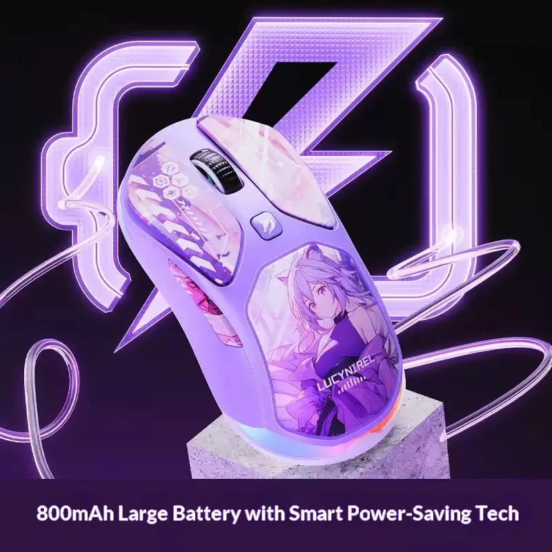 Беспроводная игровая мышь Lingbao M7, 90 г, три режима, 8K, 12000 DPI, PAW3311, корпус из PBTABS, аксессуары для ПК-геймеров, подарки (art.: 3920db768e2ed) - 3920db768e2ed