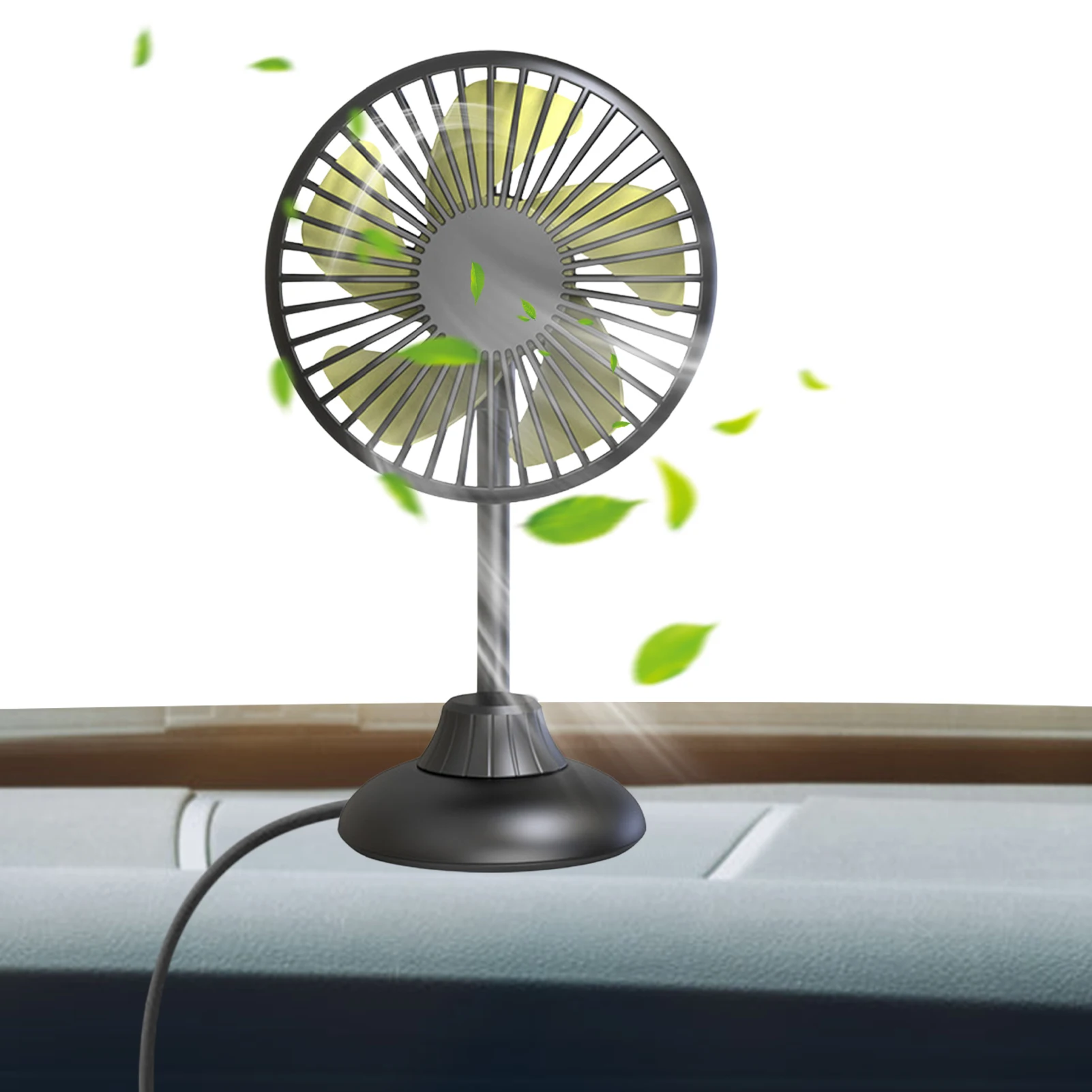 

Car Cooling Fan Auto Cooling Fan 3 Speed Strong Wind 360 Rotatable Cooling Air Fan Vehicle Mounted USB Fan for Dashboard SUV RV