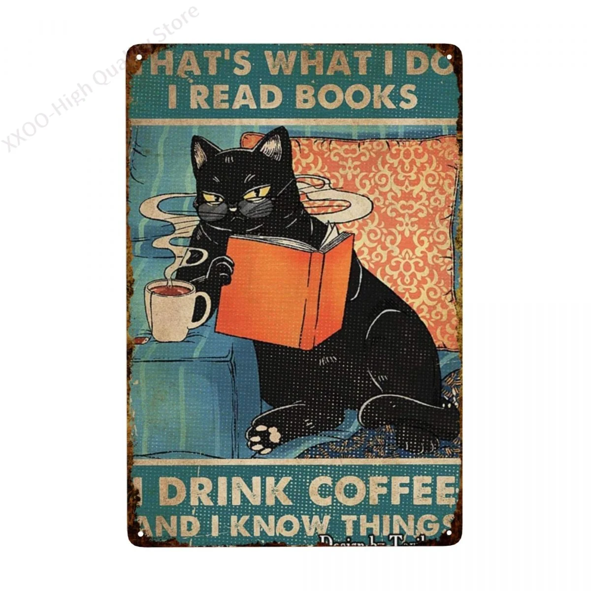 

30 *20cm Cute Cat Funny Slogan Tin Plaque For Coffee Pub Bar Club Toilet Decoration Home Vintage Metal Plate Sign Wall Poster