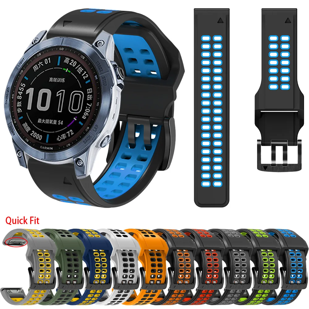 

Ремешок силиконовый для Garmin Fenix 7X 7 6X 6 Pro/GPS 5 5X Plus 3 HR, спортивный браслет для наручных часов, аксессуары, 26 мм 22 мм