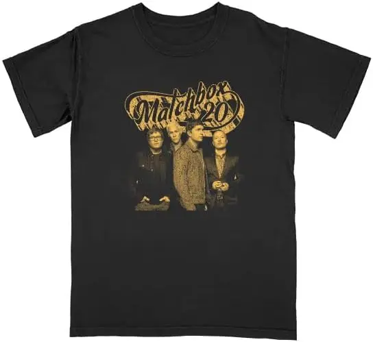 Matchbox Twenty Logo Band Мужская черная футболка с коротким рукавом Американская