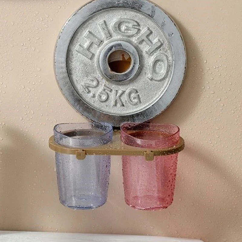 teddy bear wall mounted toothbrush holder cup punch free storage rack bathroom supplies organizer bathroom accessories tooth free global shipping