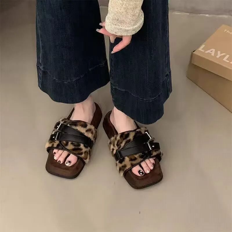 Осень-зима 2024 плюшевые тапочки на толстой подошве уличные модные индивидуальные