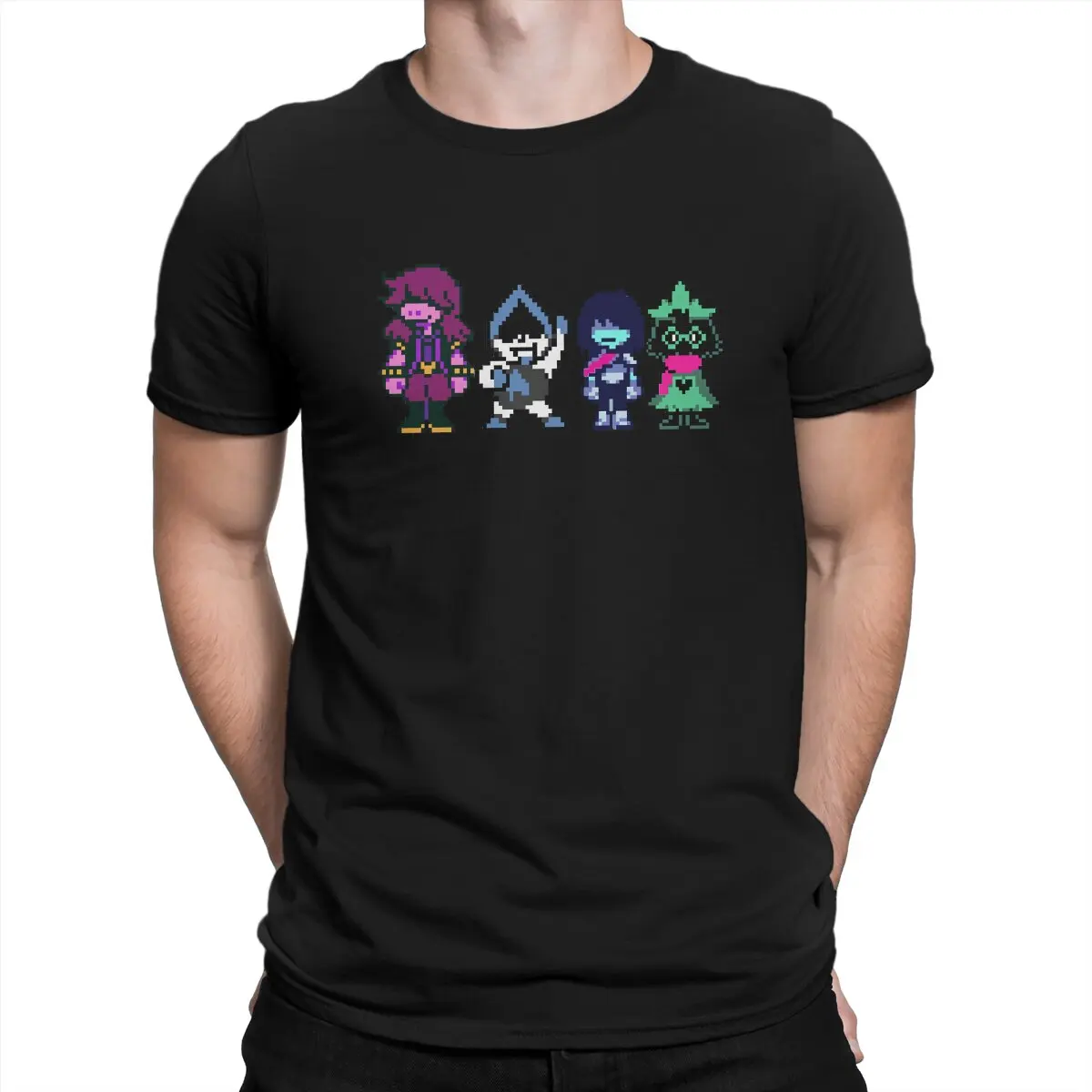 

Key Roles Men T Shirts Deltarune Novelty Tee Shirt Short Sleeve Round Collar T-Shirt Gift Idea Clothes